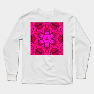 Cartoon Mandala Flower Pink Long Sleeve T-Shirt